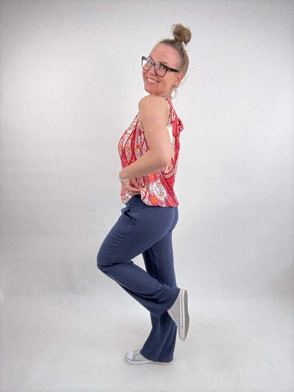 Hose Leinen Glück Blau - FROLLEIN KÄTHE Shop