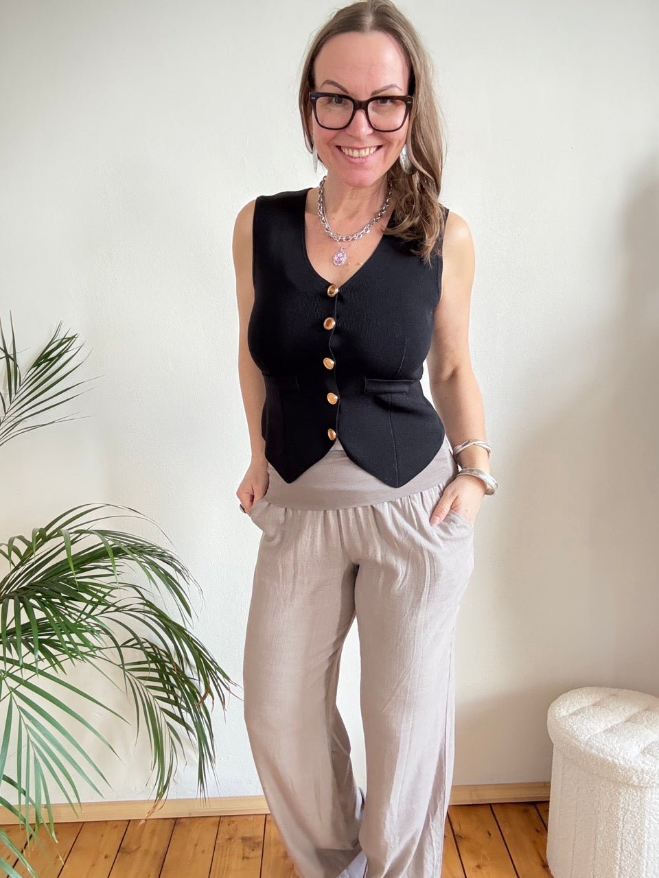 Hose Leinen Glück Cream - FROLLEIN KÄTHE Shop