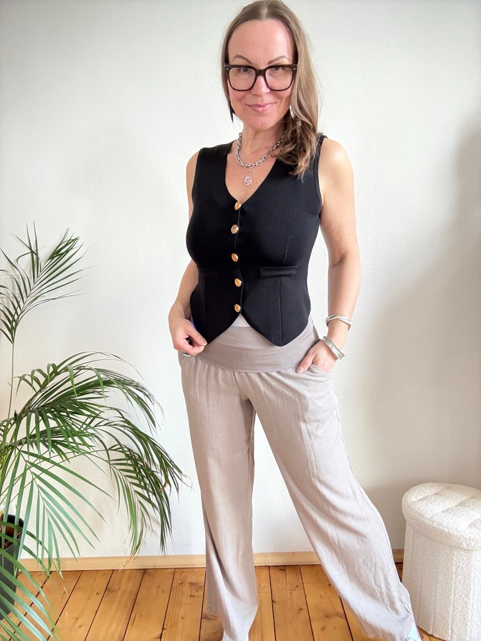 Hose Leinen Glück Cream - FROLLEIN KÄTHE Shop