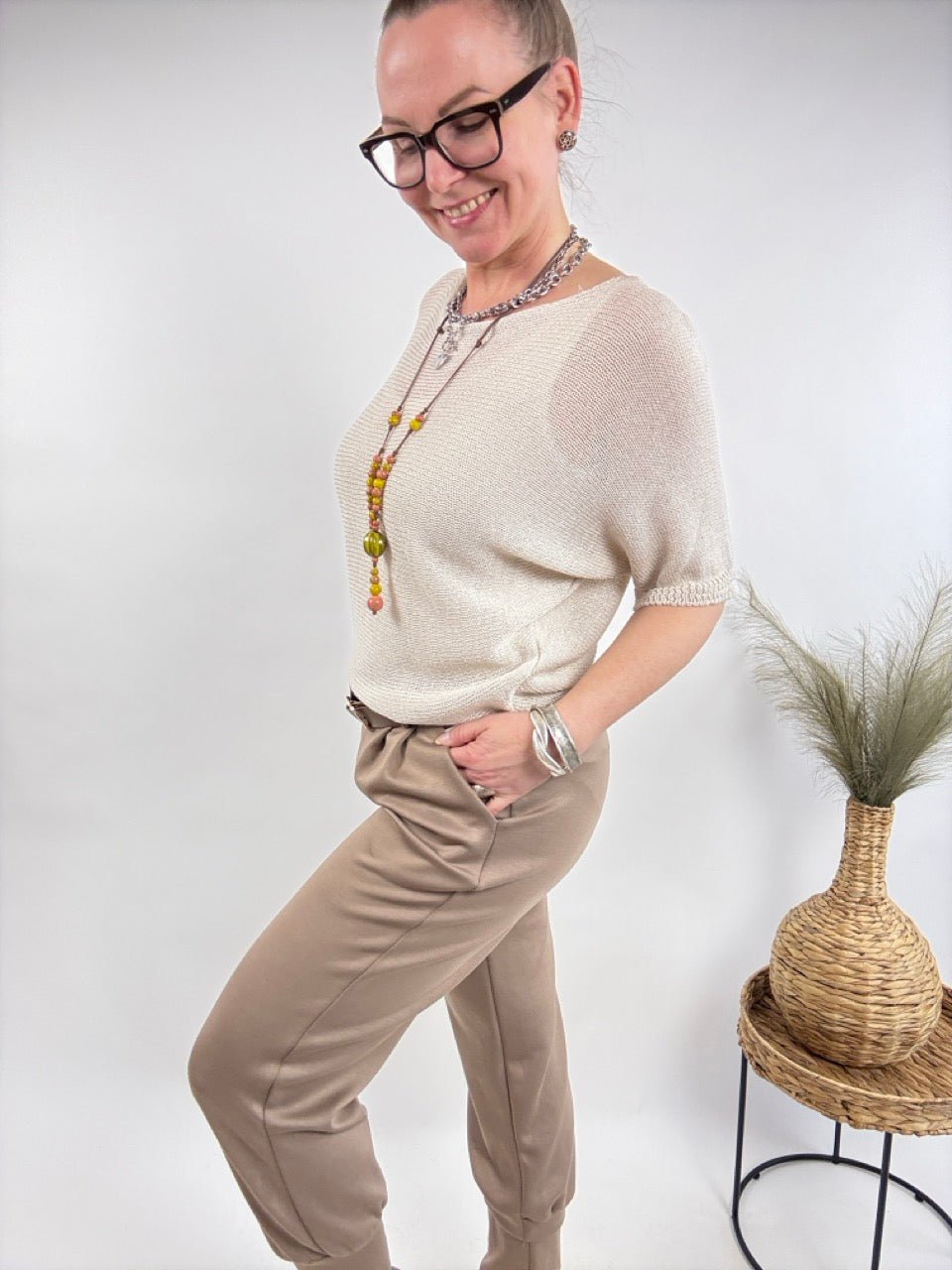 Hose Lena Taupe - FROLLEIN KÄTHE Shop