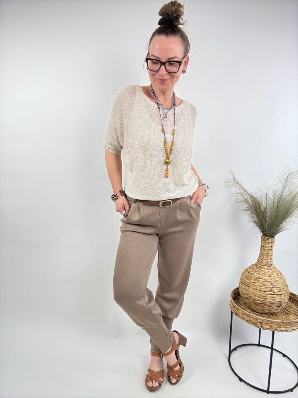 Hose Lena Taupe - FROLLEIN KÄTHE Shop