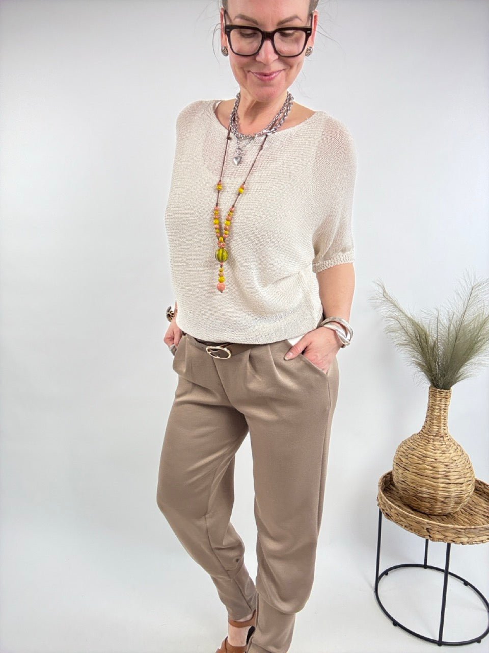 Hose Lena Taupe - FROLLEIN KÄTHE Shop