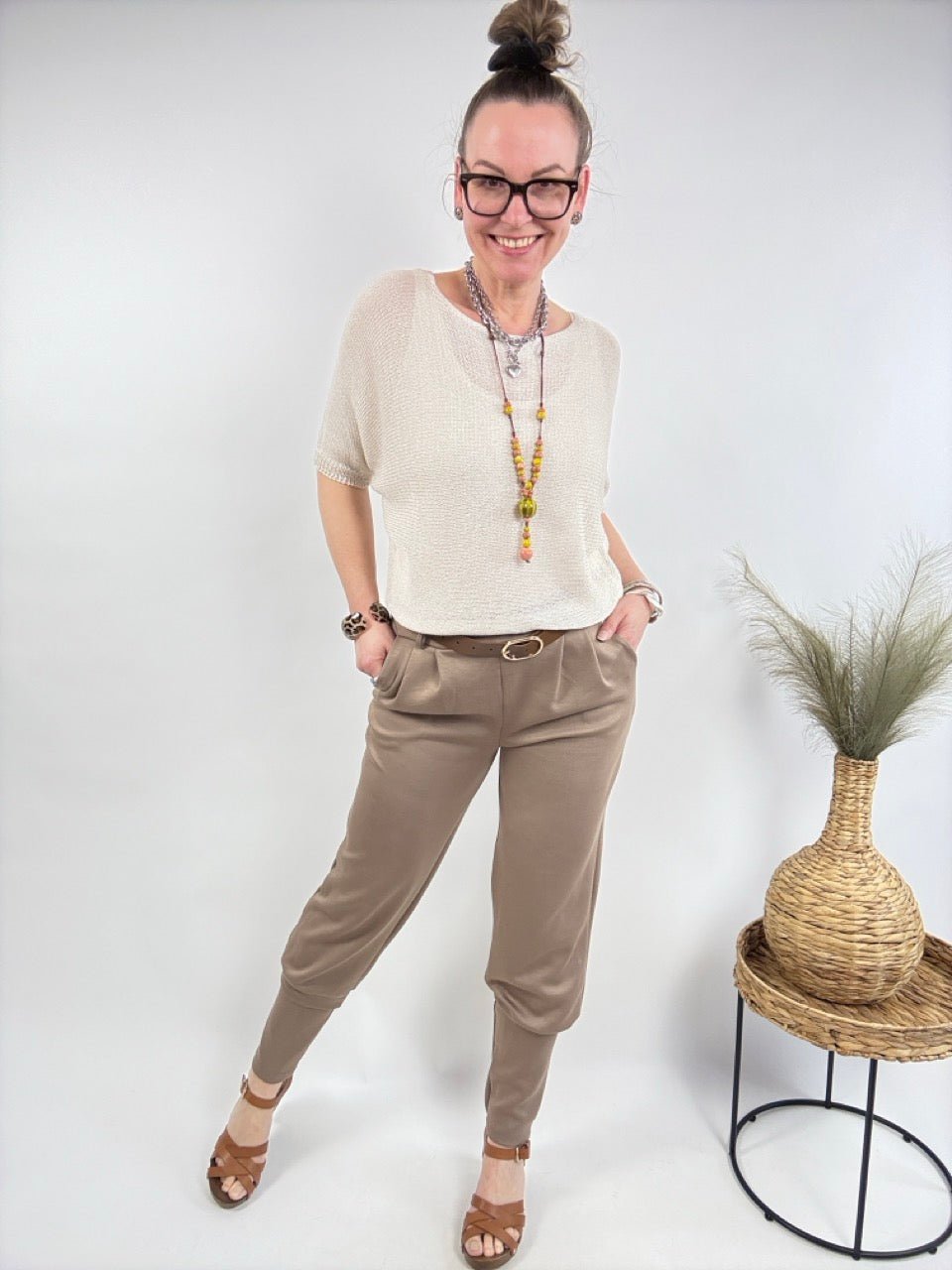 Hose Lena Taupe - FROLLEIN KÄTHE Shop