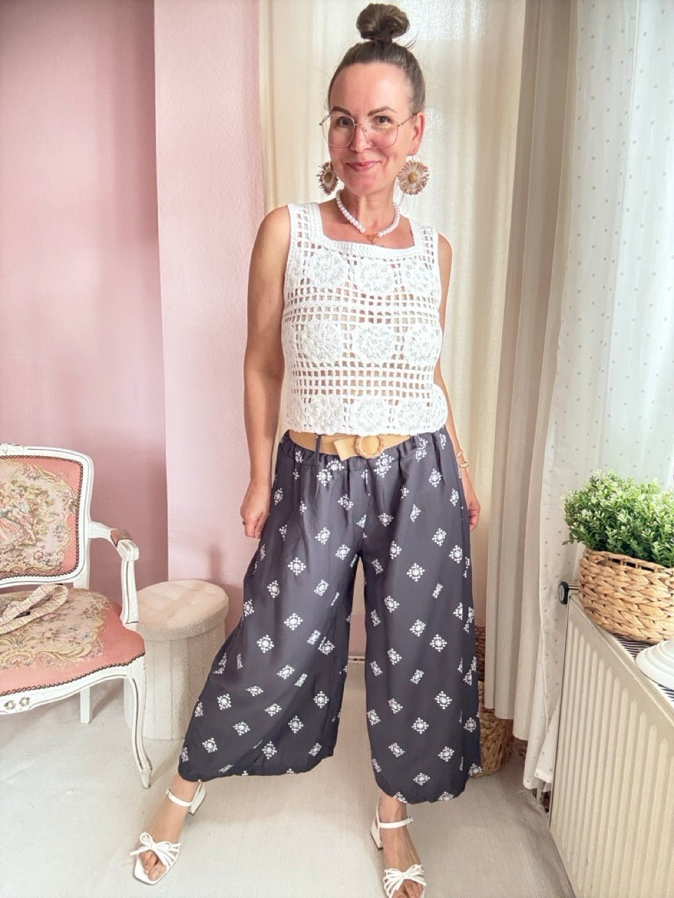 Hose Mara Grau mit Gürtel - FROLLEIN KÄTHE Shop