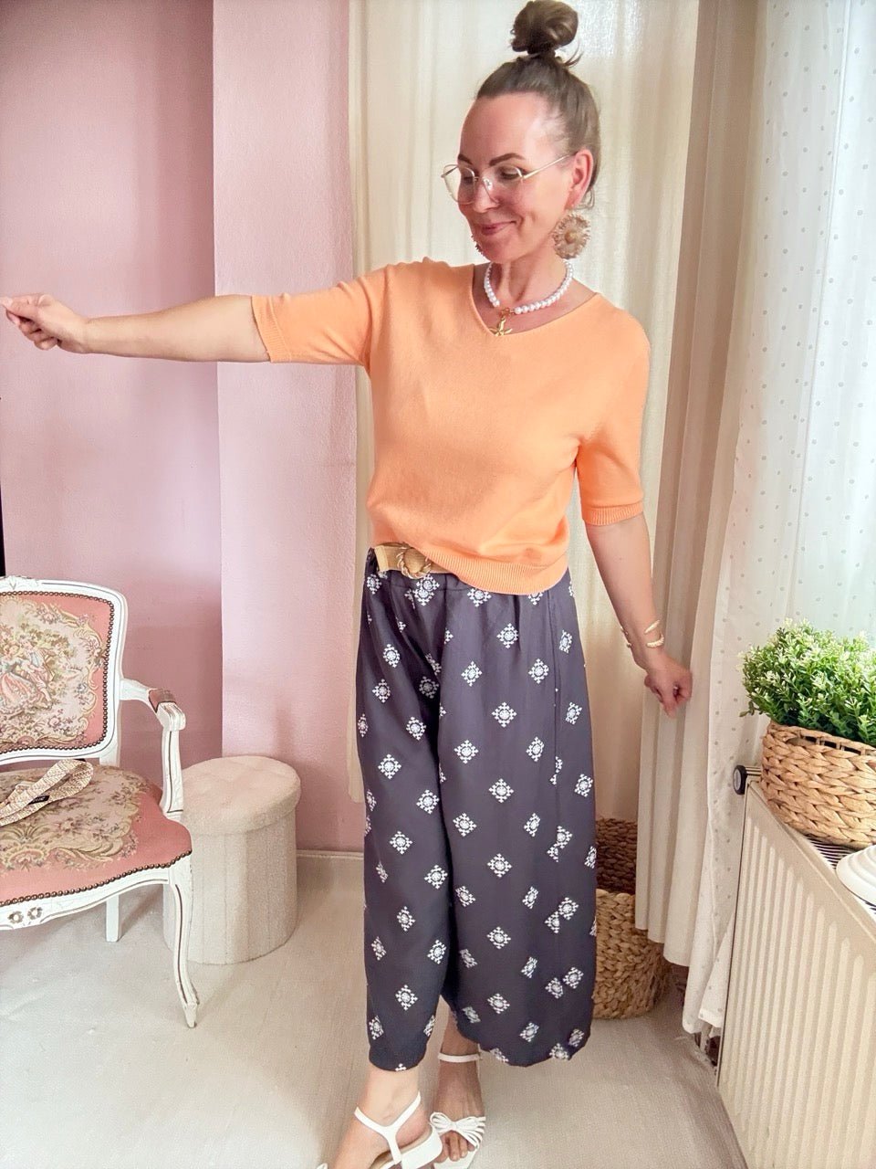 Hose Mara Grau mit Gürtel - FROLLEIN KÄTHE Shop