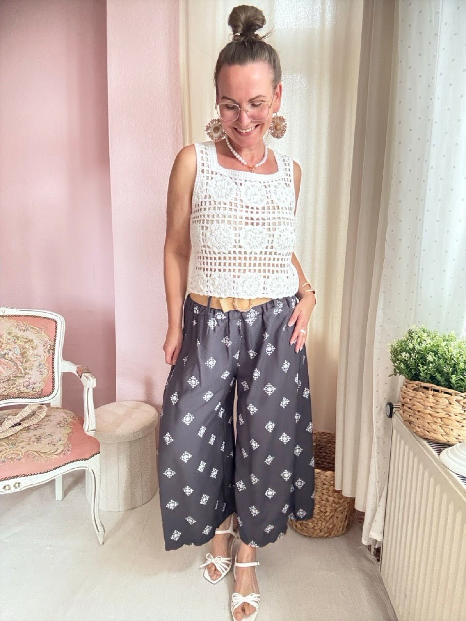 Hose Mara Grau mit Gürtel - FROLLEIN KÄTHE Shop