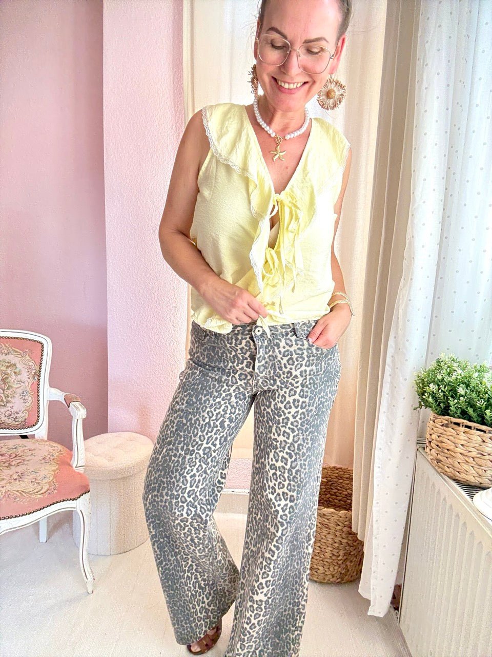 Hose mit Leoprint - FROLLEIN KÄTHE Shop