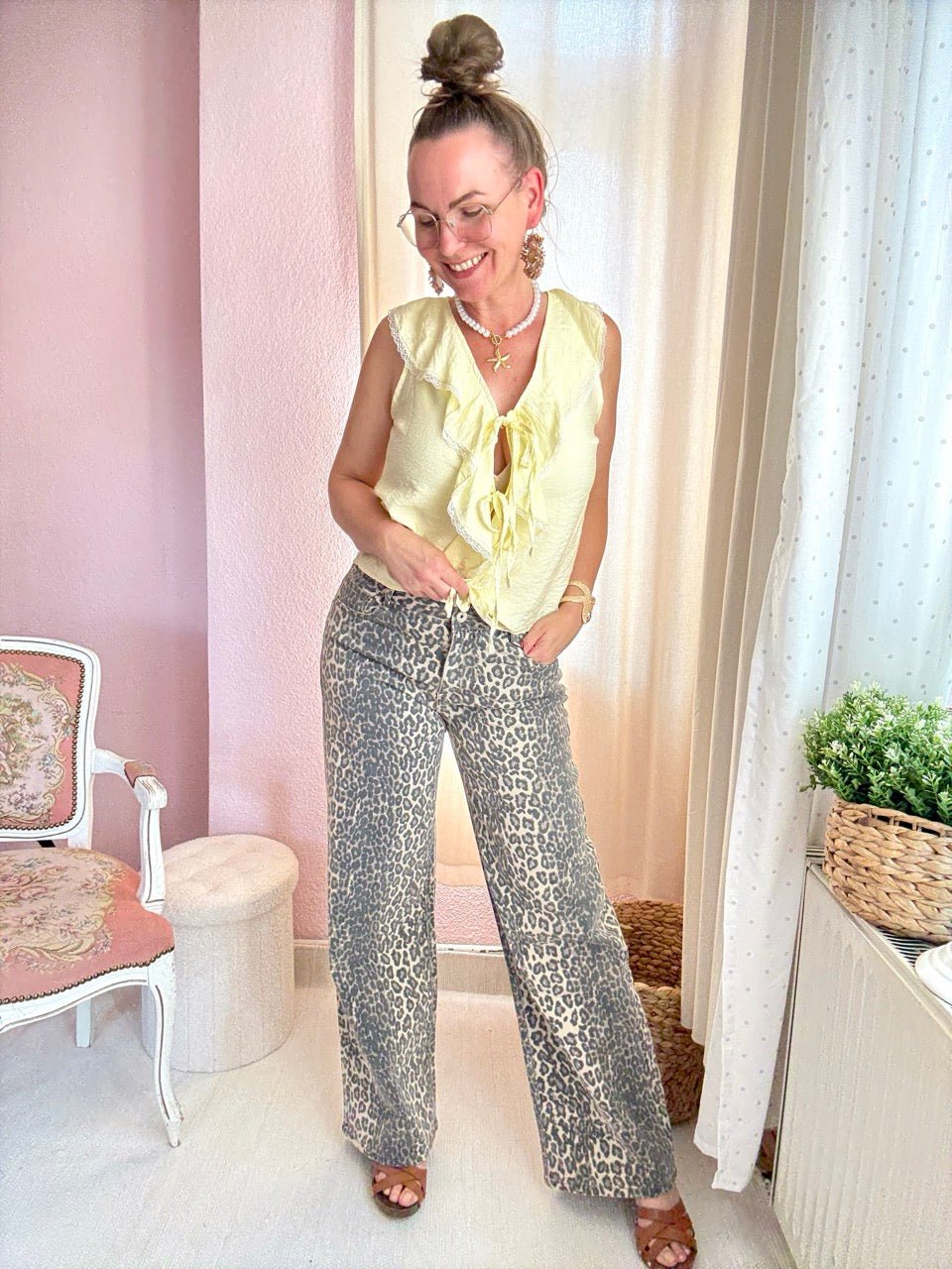 Hose mit Leoprint - FROLLEIN KÄTHE Shop