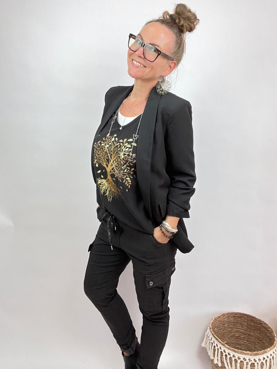 Jacke Blazer Ellen Schwarz - FROLLEIN KÄTHE Shop