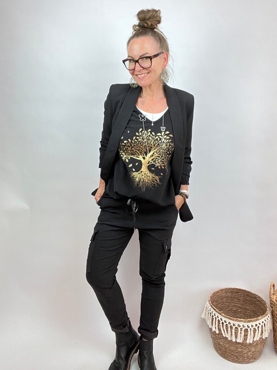 Jacke Blazer Ellen Schwarz - FROLLEIN KÄTHE Shop