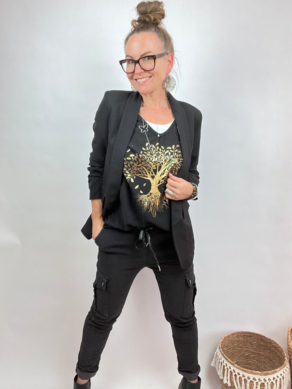 Jacke Blazer Ellen Schwarz - FROLLEIN KÄTHE Shop
