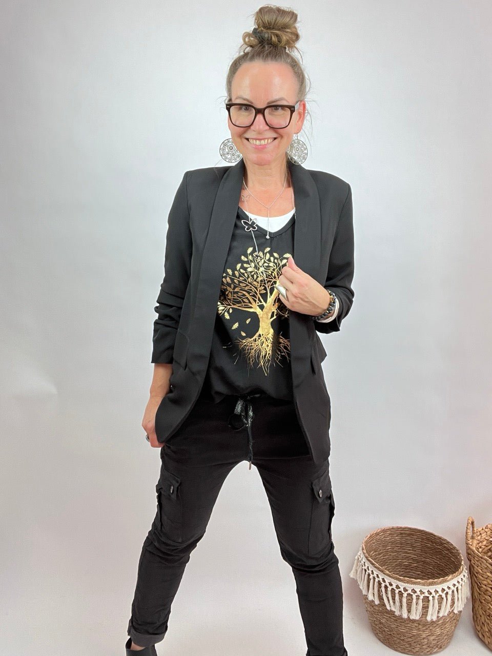 Jacke Blazer Ellen Schwarz - FROLLEIN KÄTHE Shop