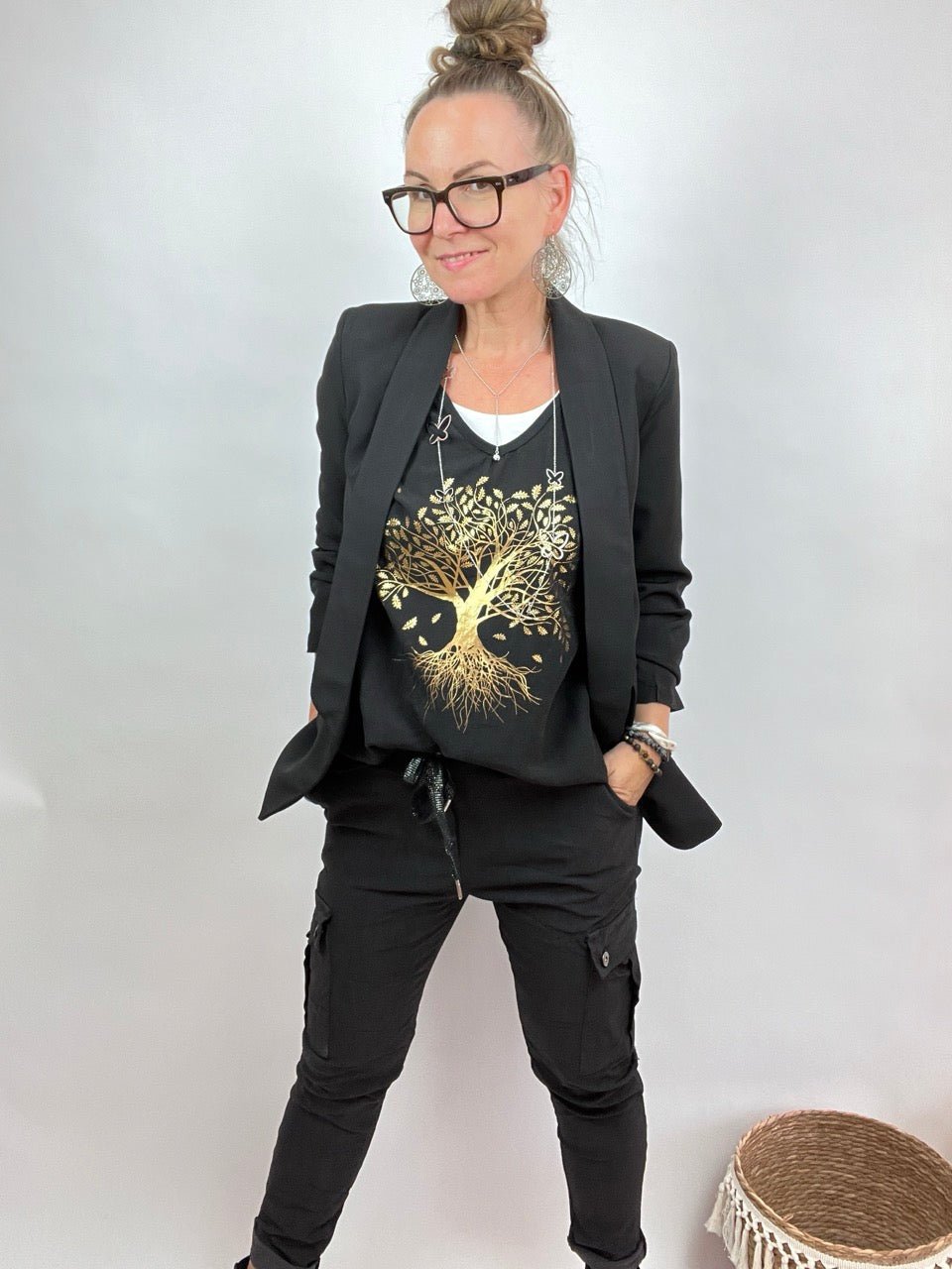 Jacke Blazer Ellen Schwarz - FROLLEIN KÄTHE Shop