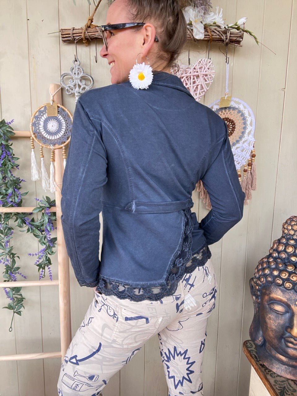 Jacke Edda Blau - FROLLEIN KÄTHE Shop