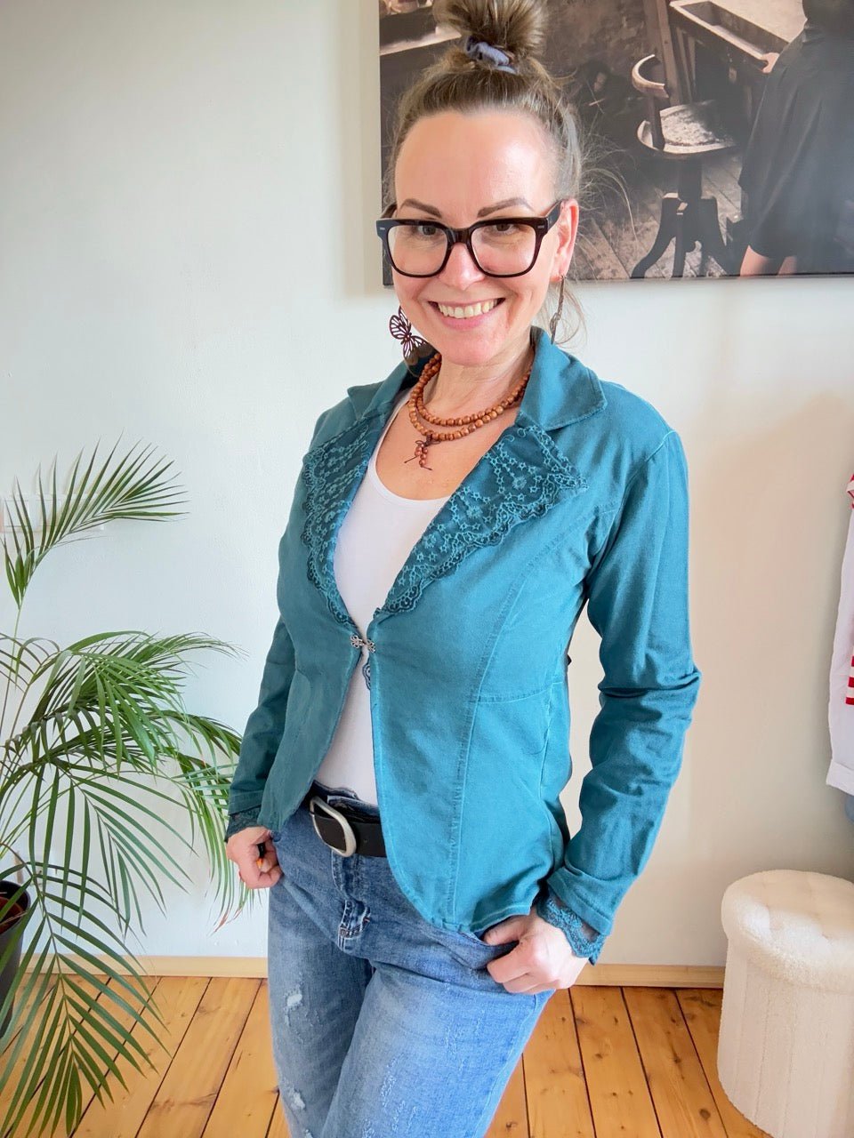 Jacke Edda Petrol - FROLLEIN KÄTHE Shop
