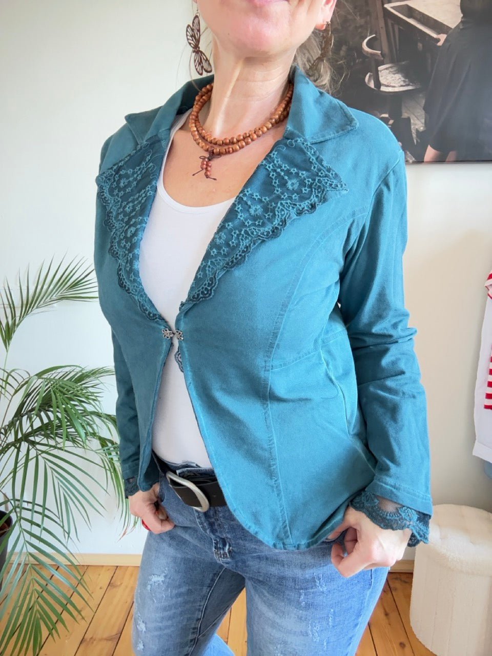 Jacke Edda Petrol - FROLLEIN KÄTHE Shop
