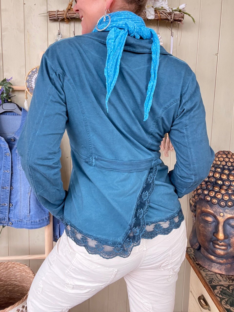 Jacke Edda Petrol - FROLLEIN KÄTHE Shop