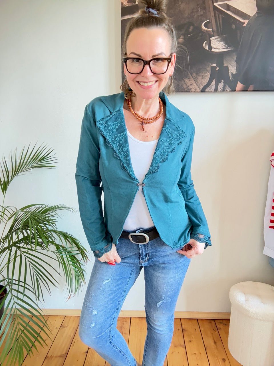 Jacke Edda Petrol - FROLLEIN KÄTHE Shop