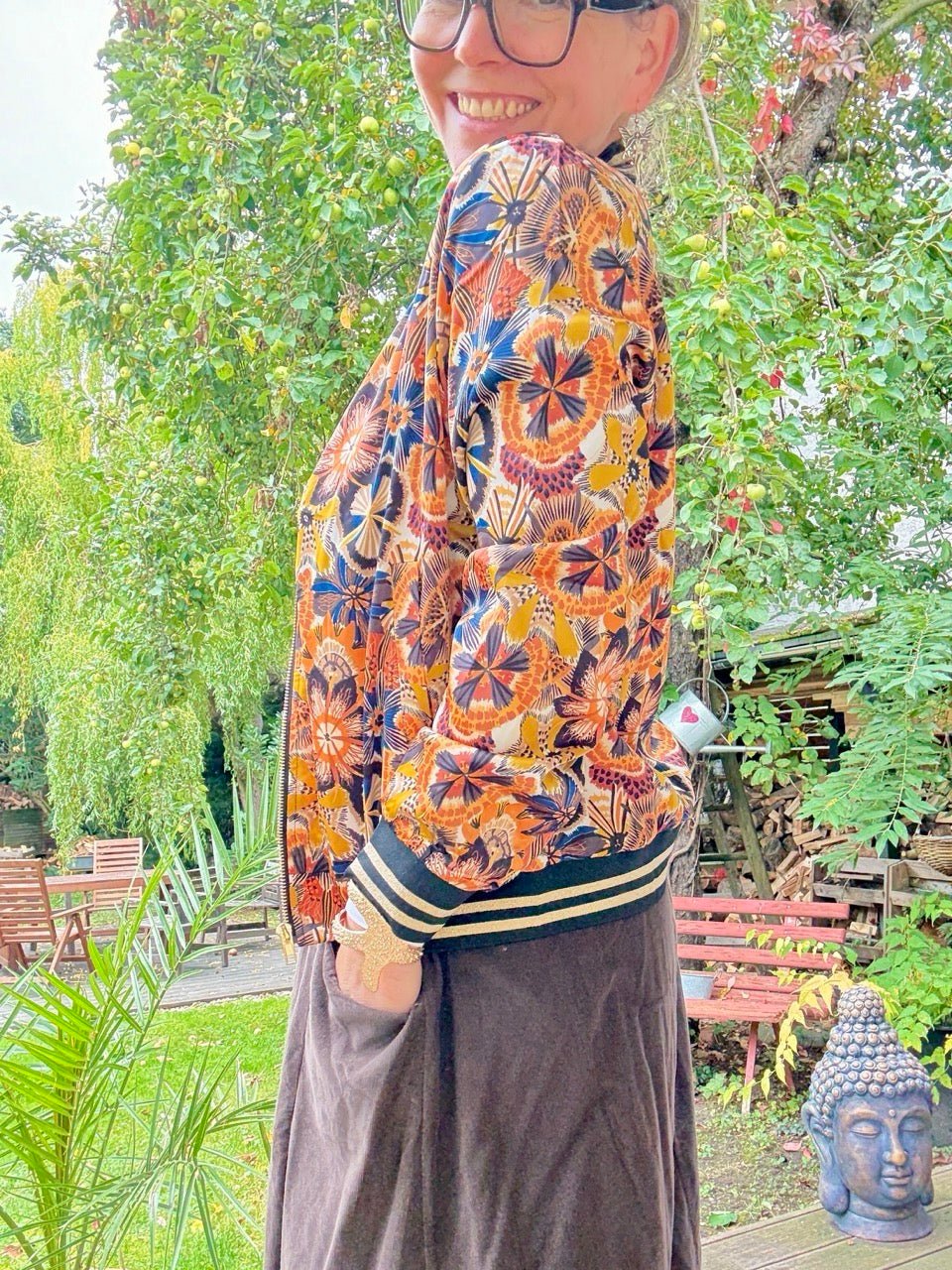 Jacke Farbentraum Orange - FROLLEIN KÄTHE Shop