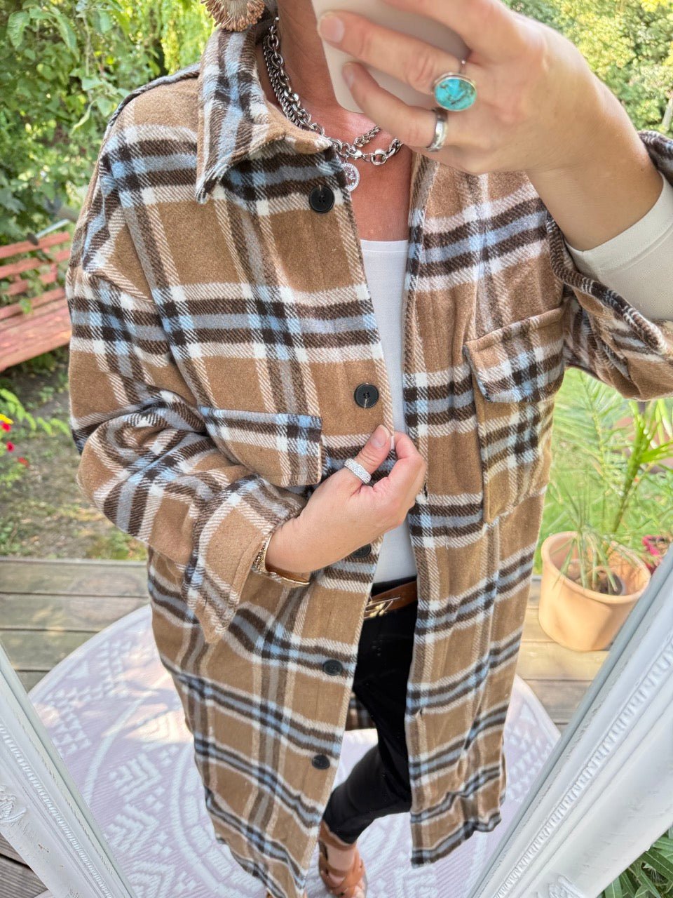 Jacke Stripe Cozy Check - FROLLEIN KÄTHE Shop