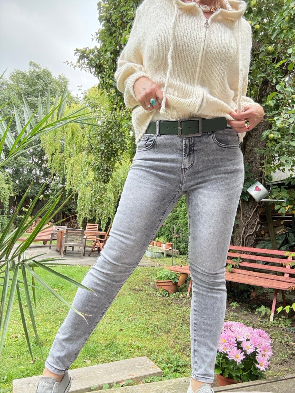 Jeans Fantastisch Elastisch Hellgrau Denim - FROLLEIN KÄTHE Shop