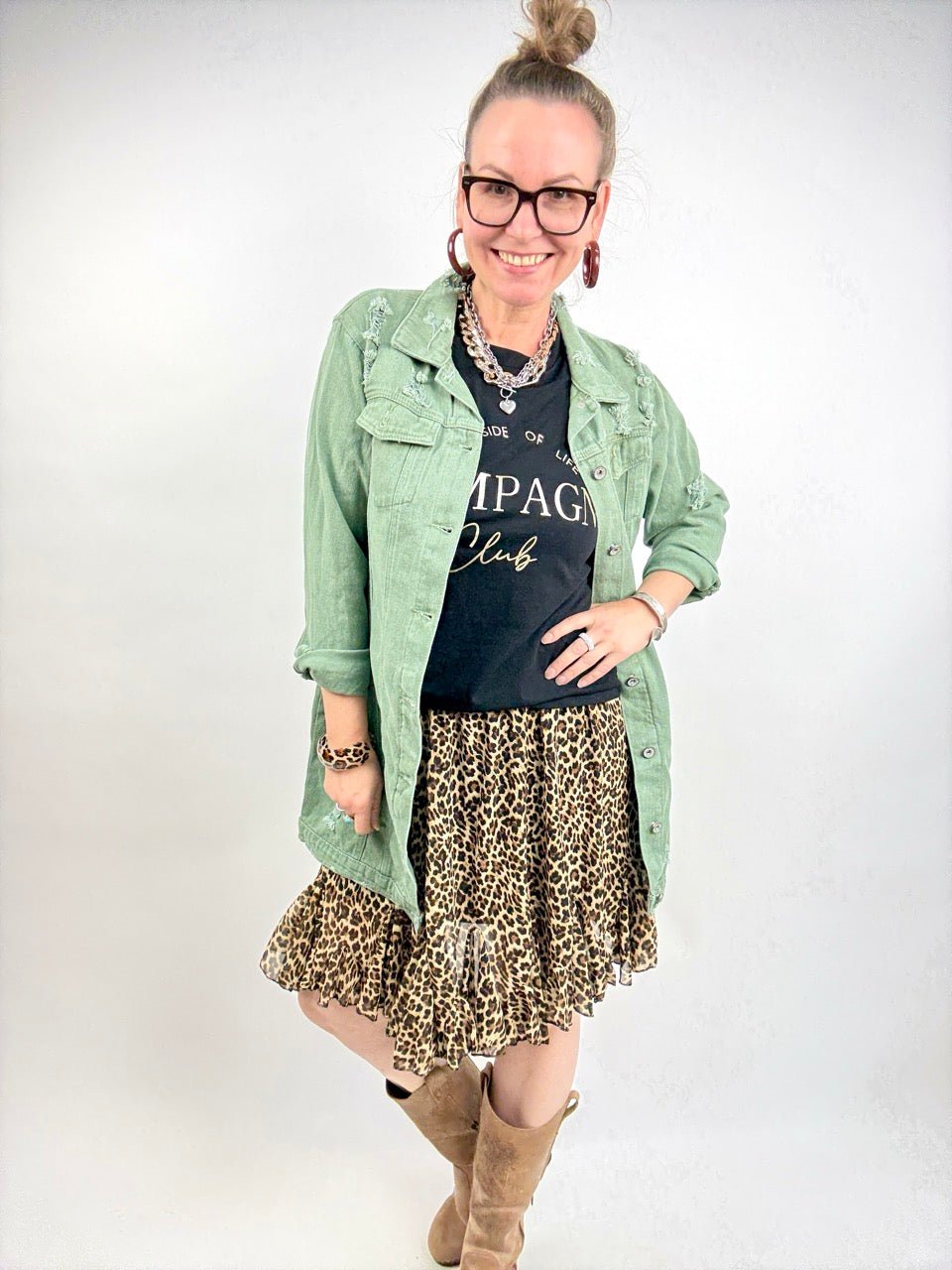 Jeansjacke Raja Olive - FROLLEIN KÄTHE Shop