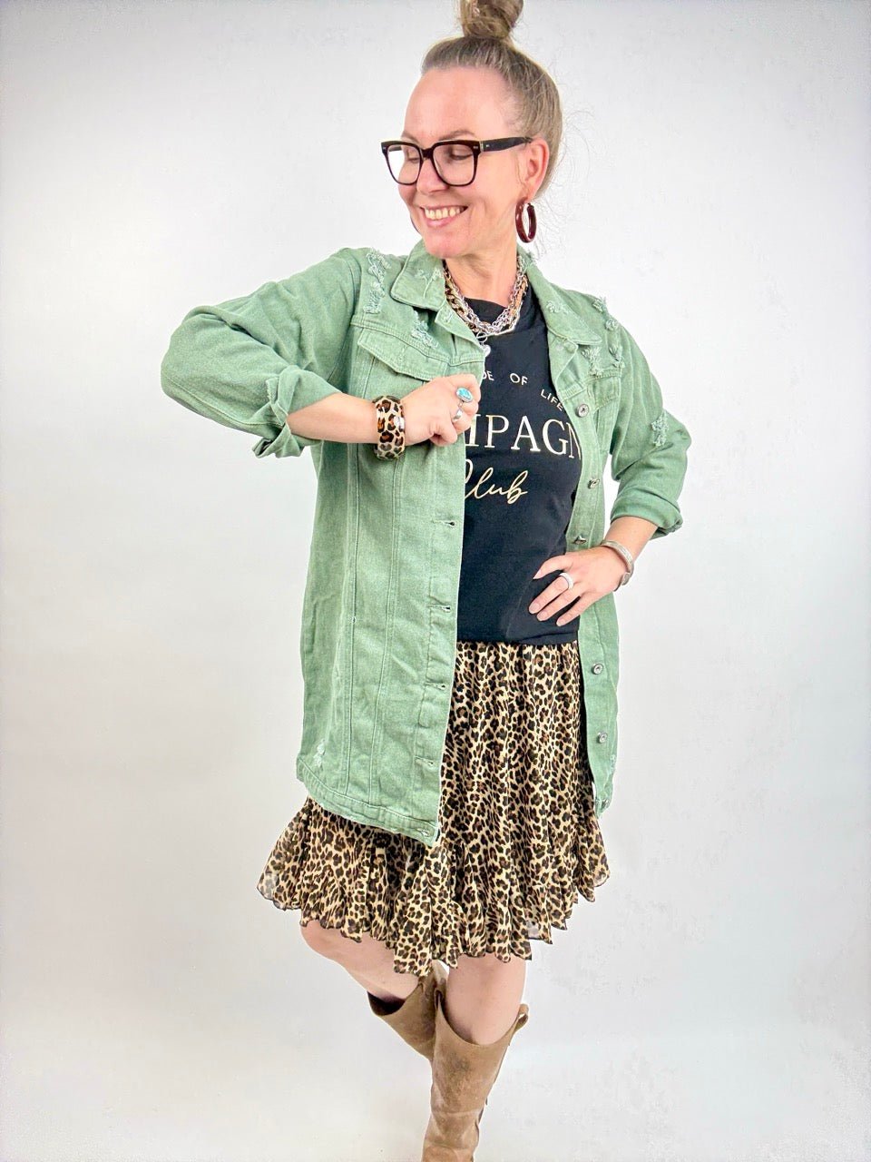 Jeansjacke Raja Olive - FROLLEIN KÄTHE Shop