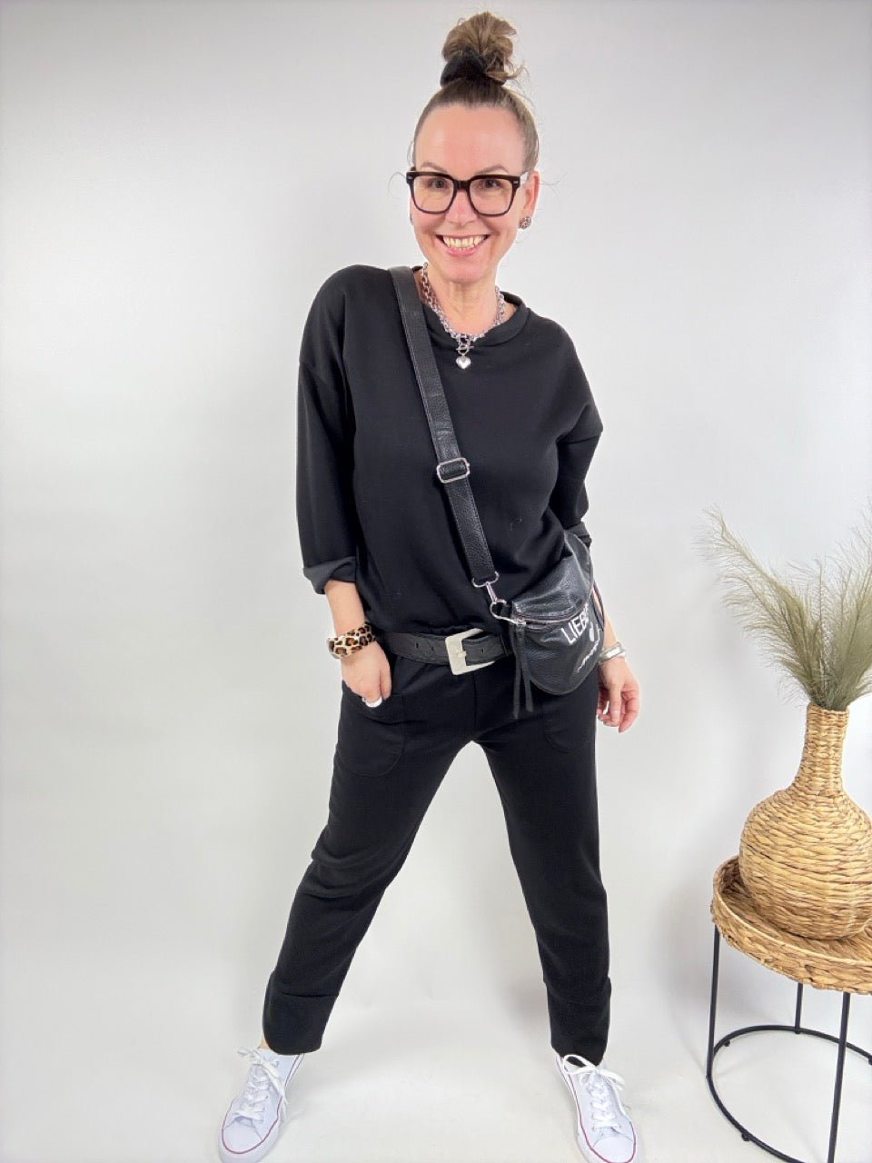 Jogger Set Mara Schwarz - FROLLEIN KÄTHE Shop