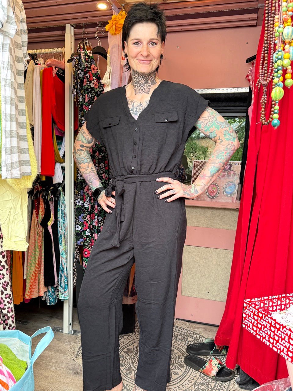 Jumpsuit Sienna in Schwarz - FROLLEIN KÄTHE Shop