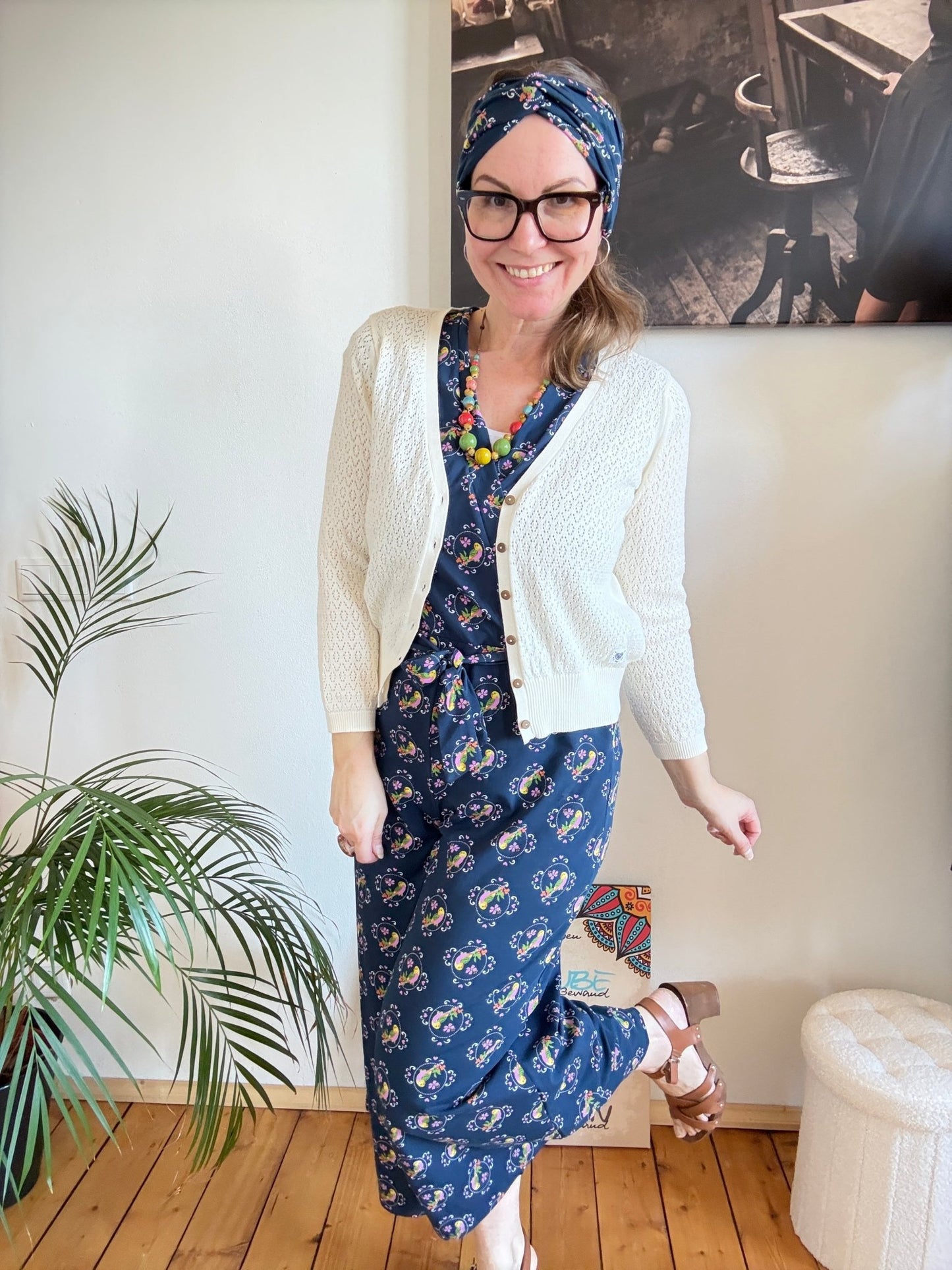 Jumpsuit Vogelsang Blau - FROLLEIN KÄTHE Shop