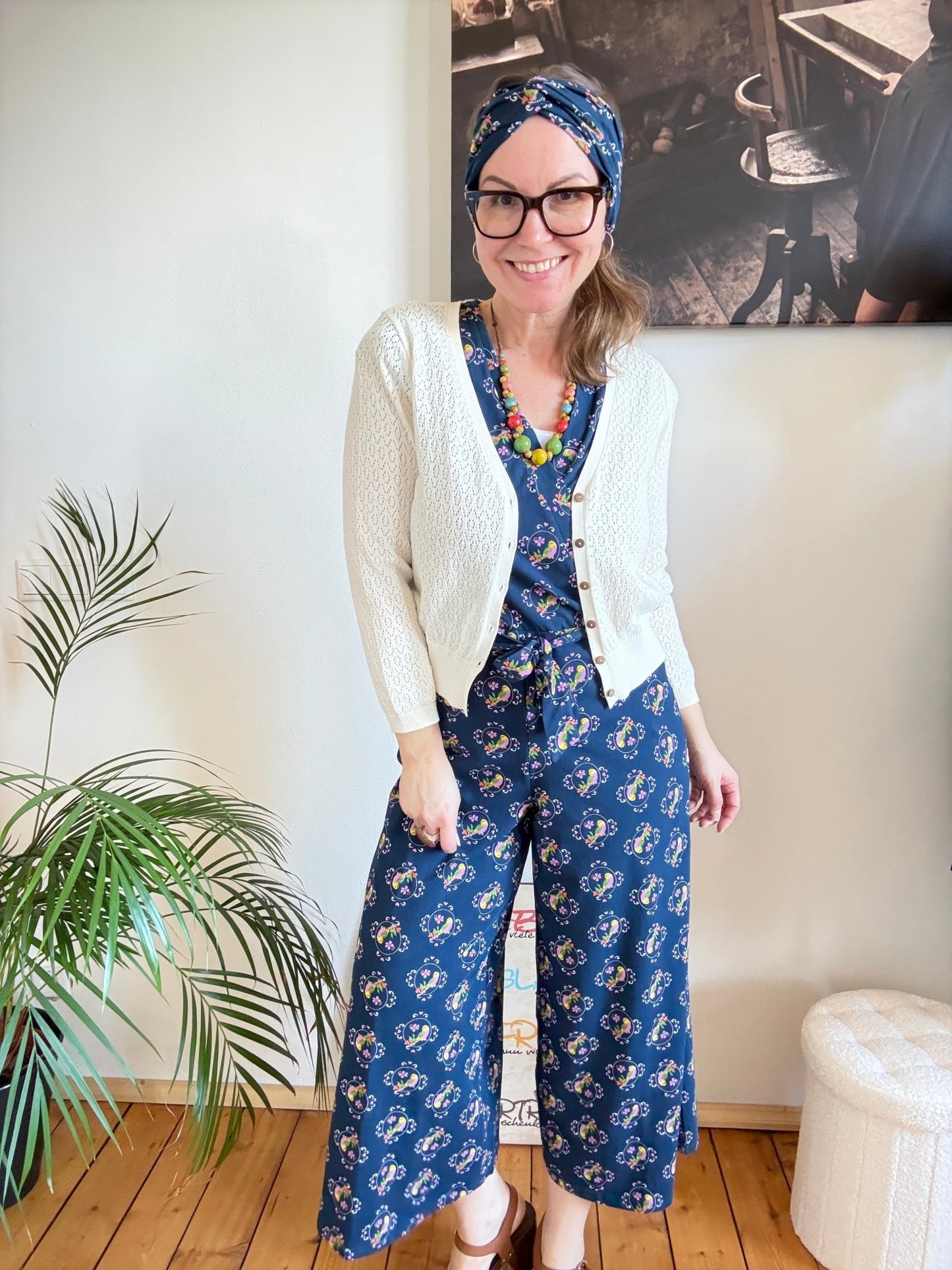 Jumpsuit Vogelsang Blau - FROLLEIN KÄTHE Shop