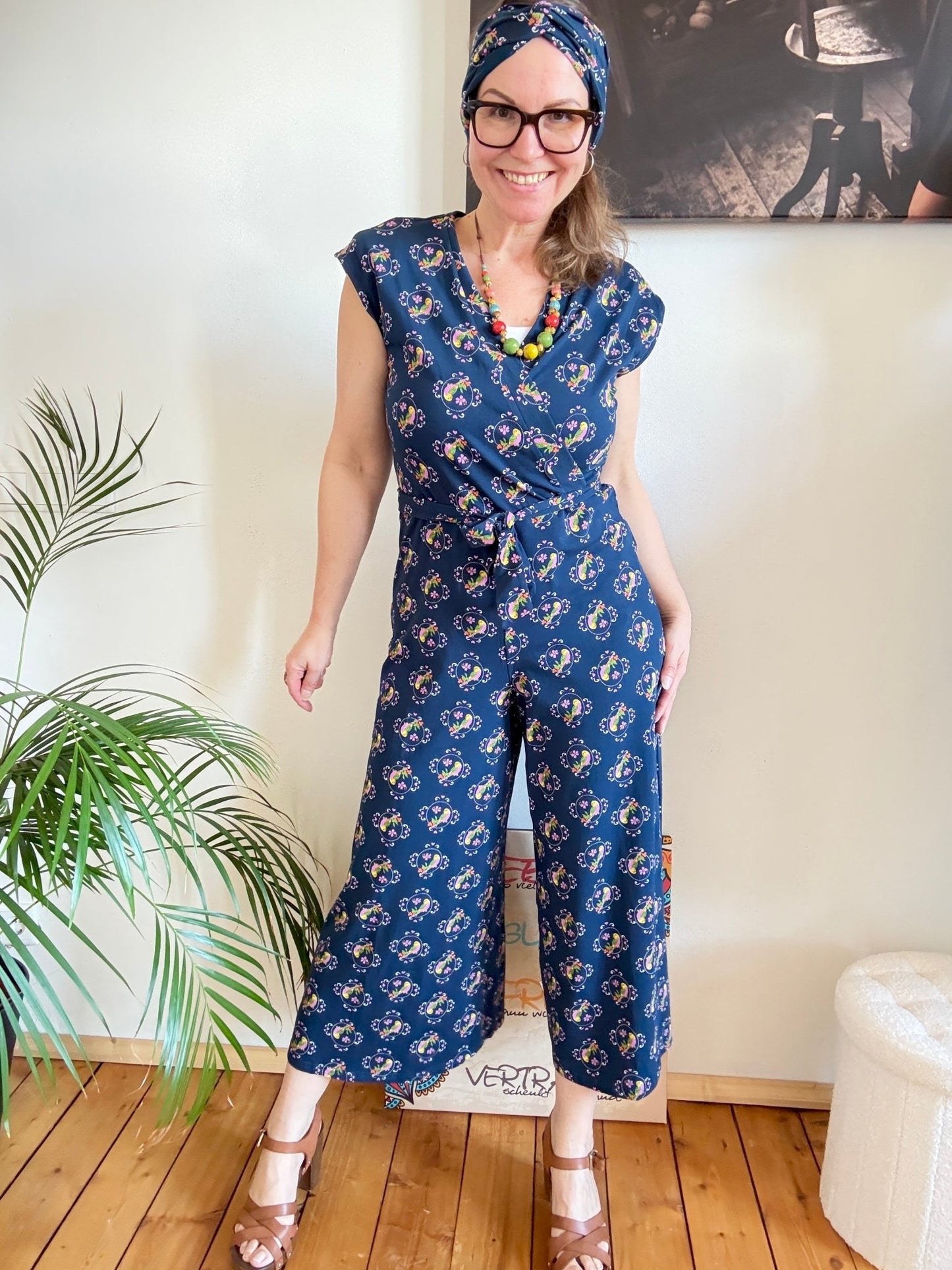 Jumpsuit Vogelsang Blau - FROLLEIN KÄTHE Shop