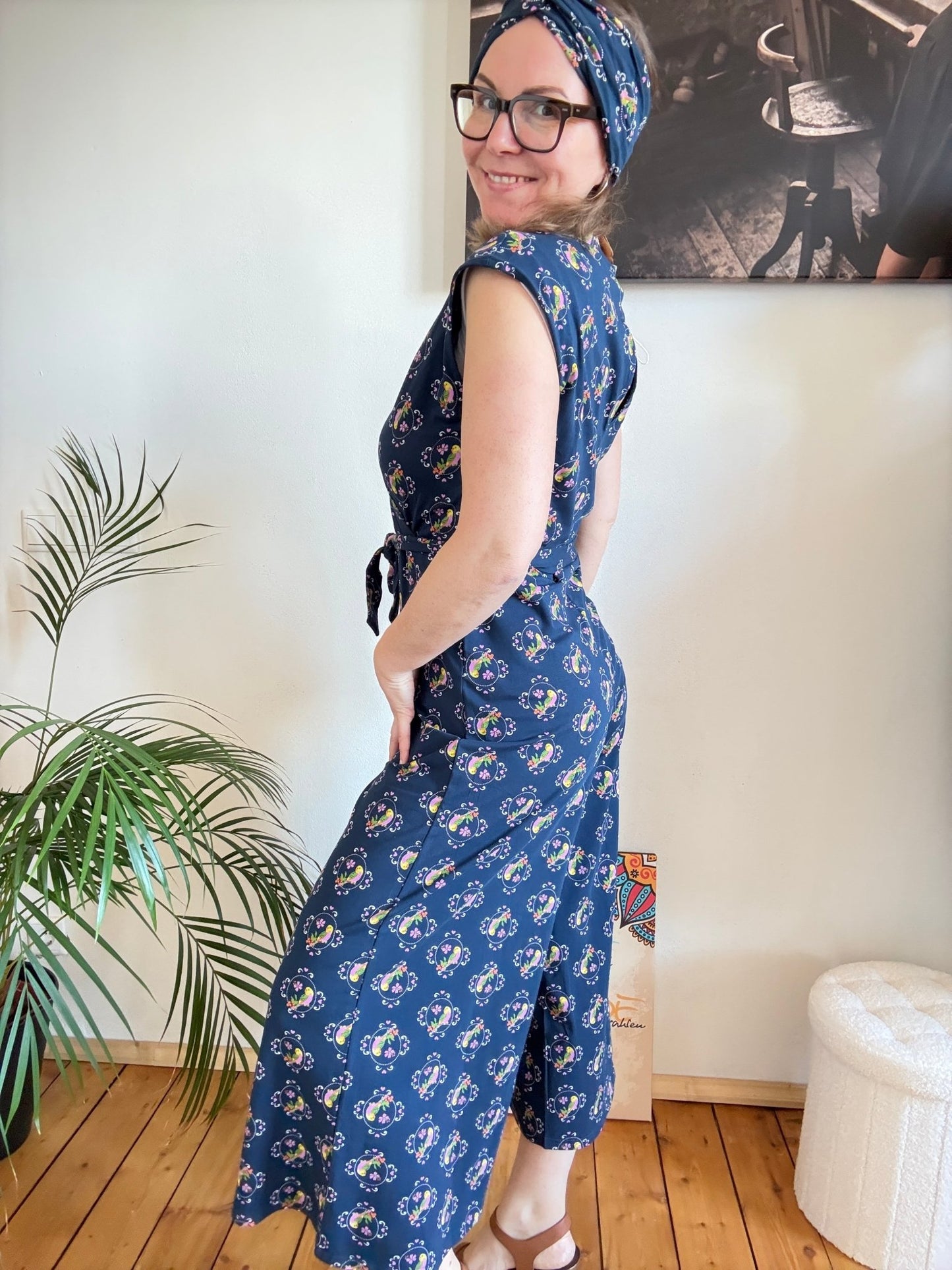 Jumpsuit Vogelsang Blau - FROLLEIN KÄTHE Shop