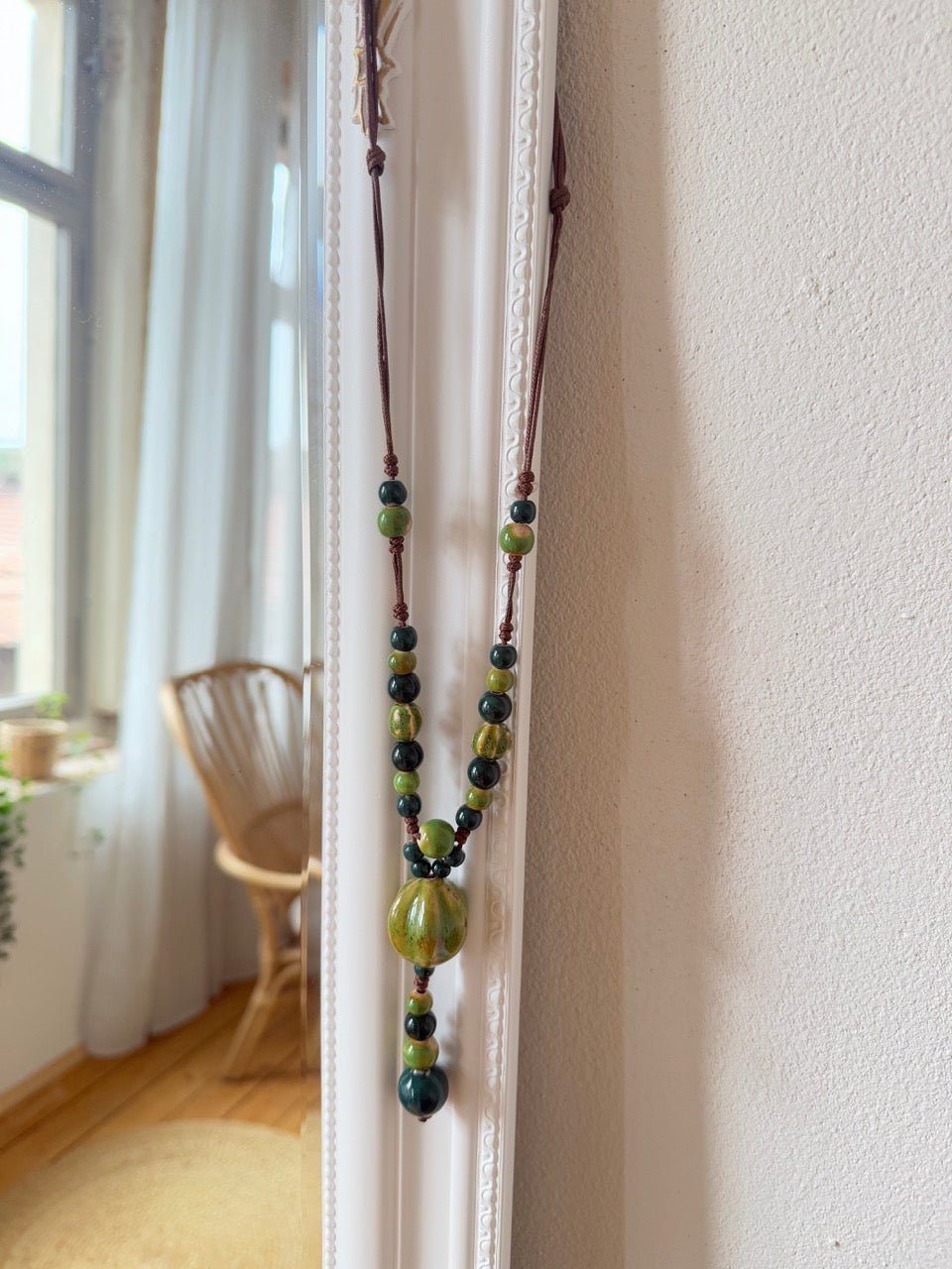 Kette Keramik Tropfen Grün - FROLLEIN KÄTHE Shop