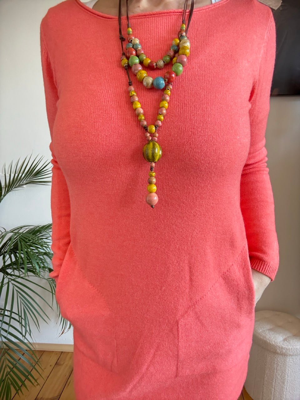 Kette Keramik Tropfen Rosa - FROLLEIN KÄTHE Shop