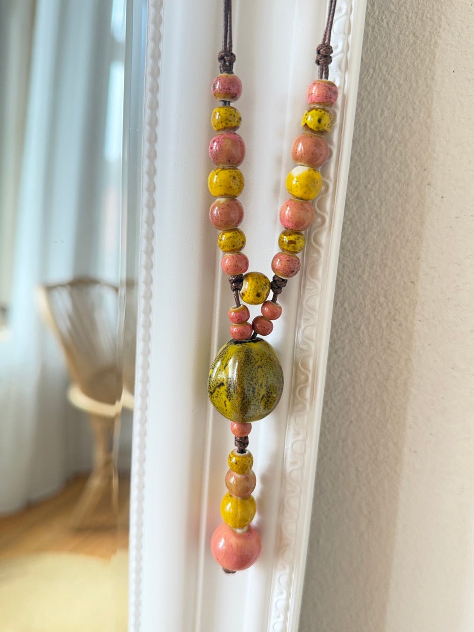 Kette Keramik Tropfen Rosa - FROLLEIN KÄTHE Shop