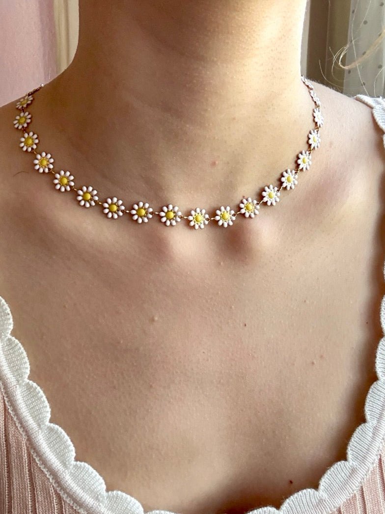 Kette Margerite Flower Weiß - FROLLEIN KÄTHE Shop