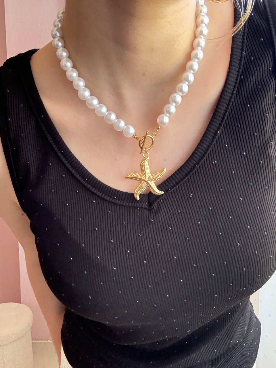 Kette Seestern Perle Rostfreier Stahl - FROLLEIN KÄTHE Shop