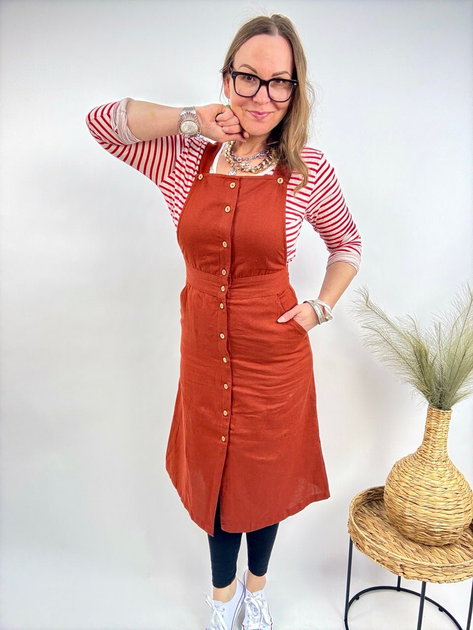 Kleid Baba Midi Rotbraun - FROLLEIN KÄTHE Shop