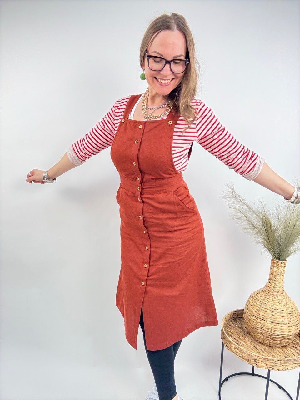 Kleid Baba Midi Rotbraun - FROLLEIN KÄTHE Shop