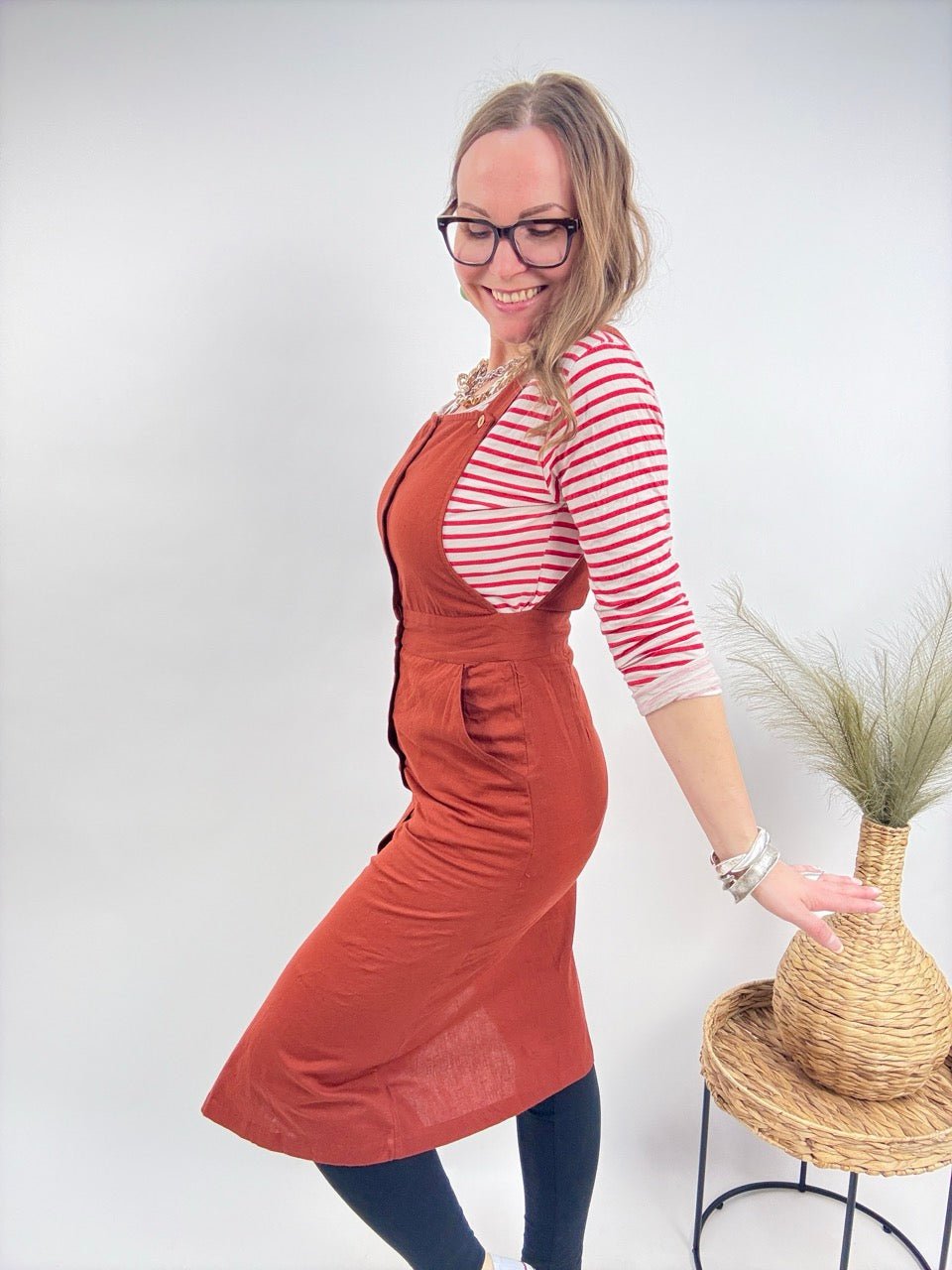 Kleid Baba Midi Rotbraun - FROLLEIN KÄTHE Shop
