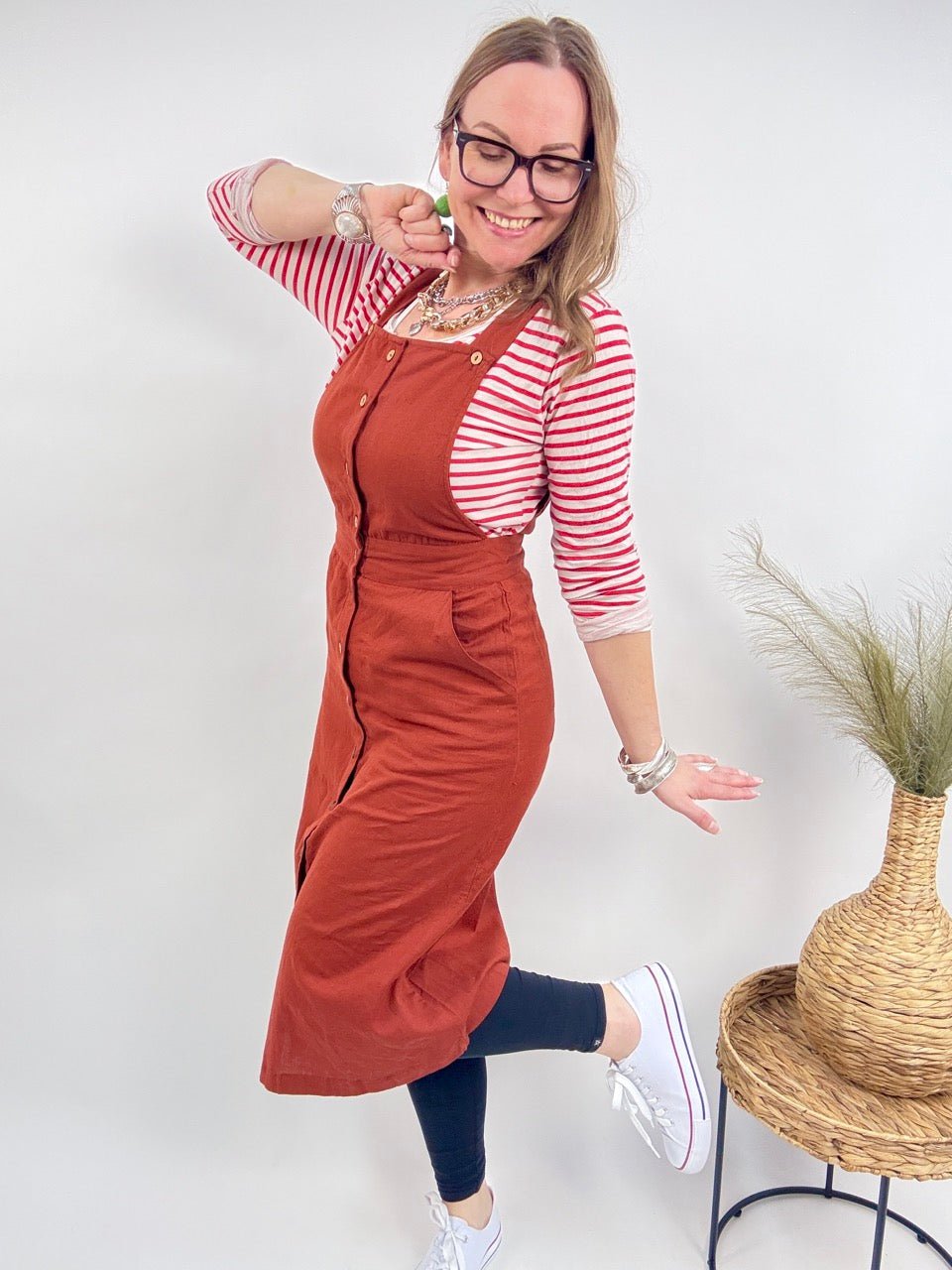 Kleid Baba Midi Rotbraun - FROLLEIN KÄTHE Shop