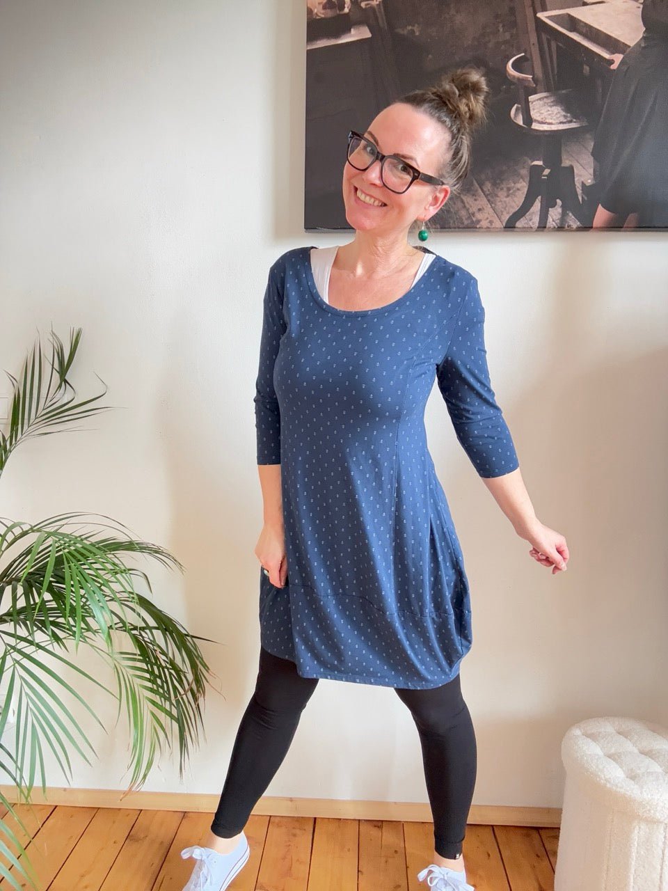 Kleid Ballonkleid Ankerliebe Blau - FROLLEIN KÄTHE Shop