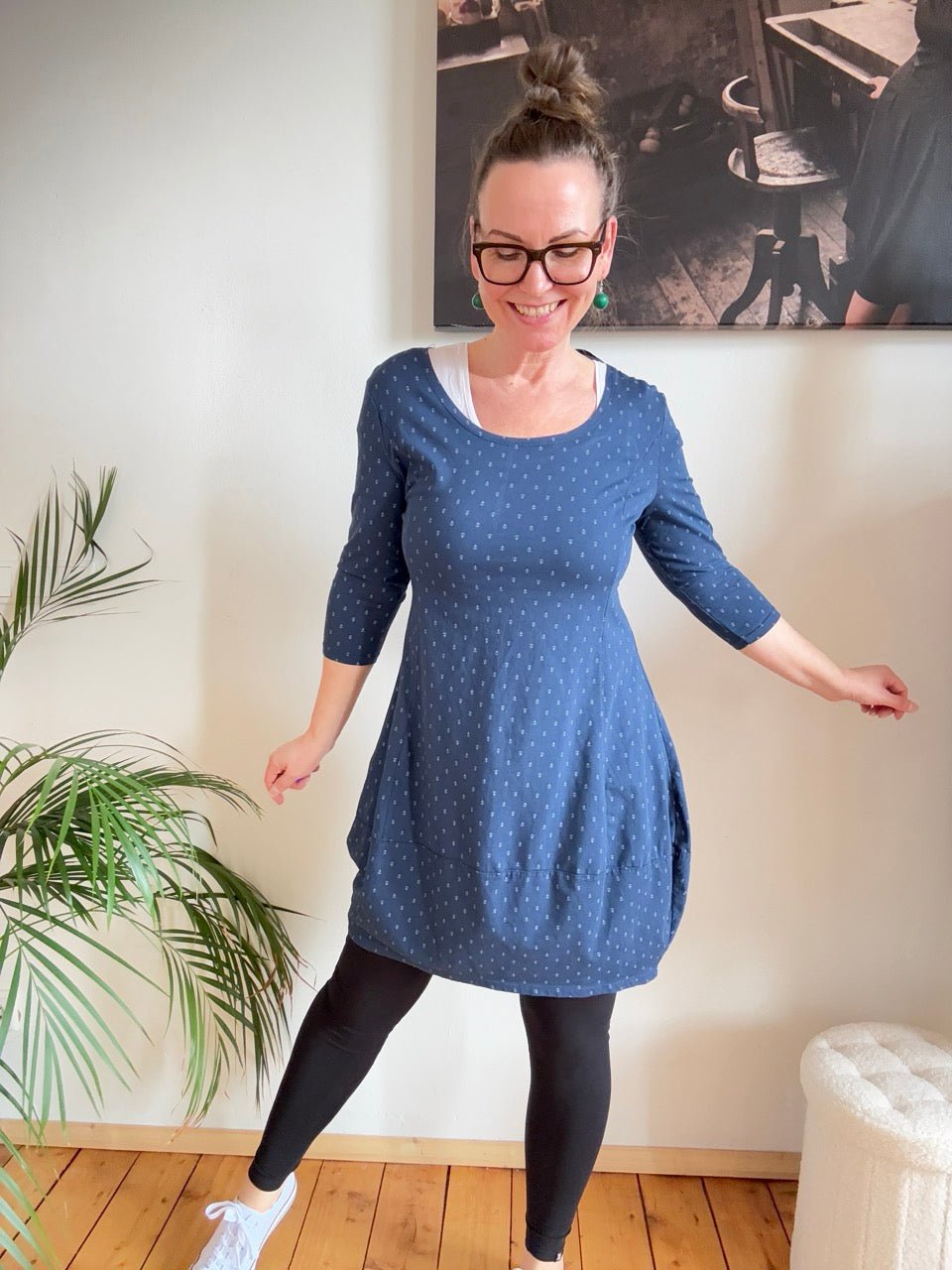 Kleid Ballonkleid Ankerliebe Blau - FROLLEIN KÄTHE Shop