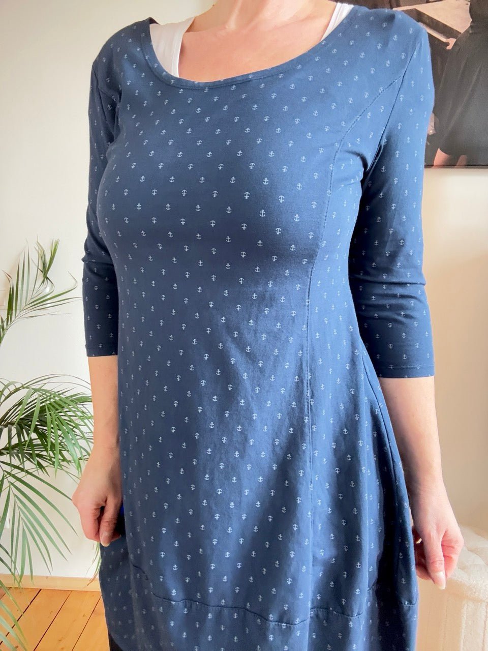 Kleid Ballonkleid Ankerliebe Blau - FROLLEIN KÄTHE Shop