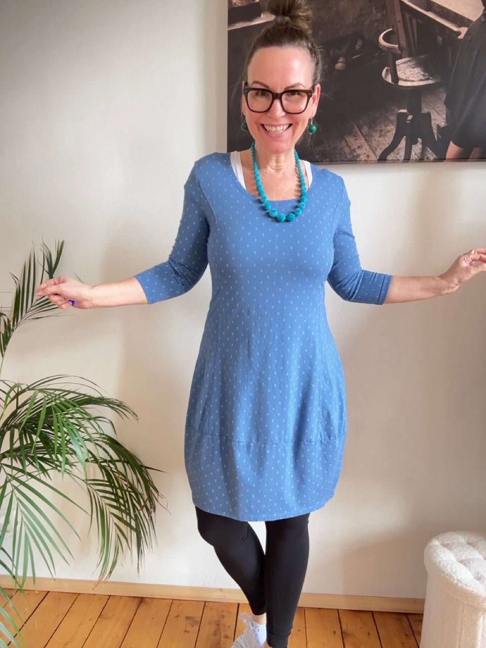 Kleid Ballonkleid Ankerliebe Jeansblau - FROLLEIN KÄTHE Shop