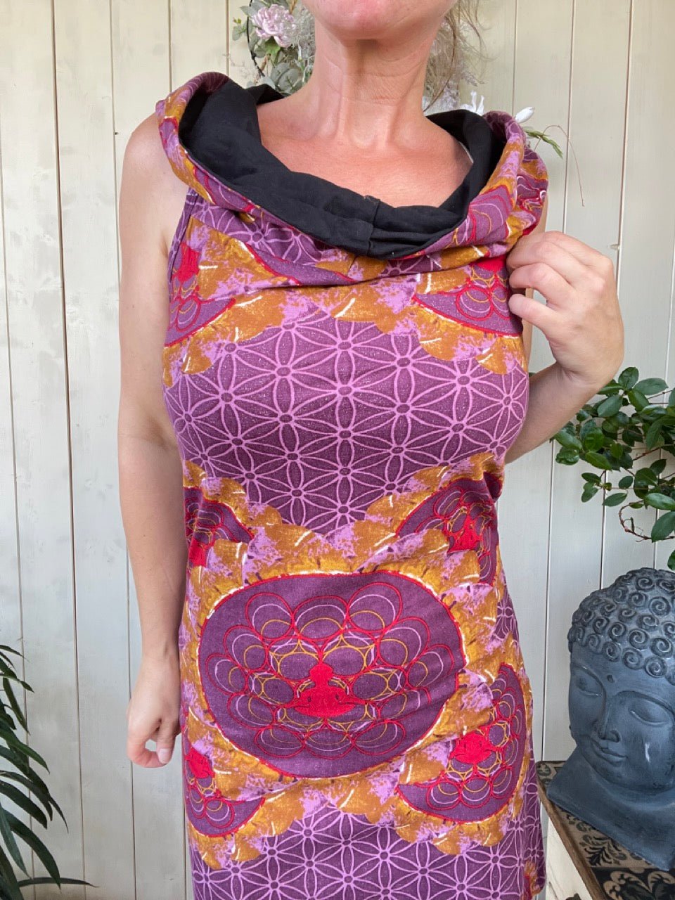 Kleid Blume des Lebens Violett Gold - FROLLEIN KÄTHE Shop