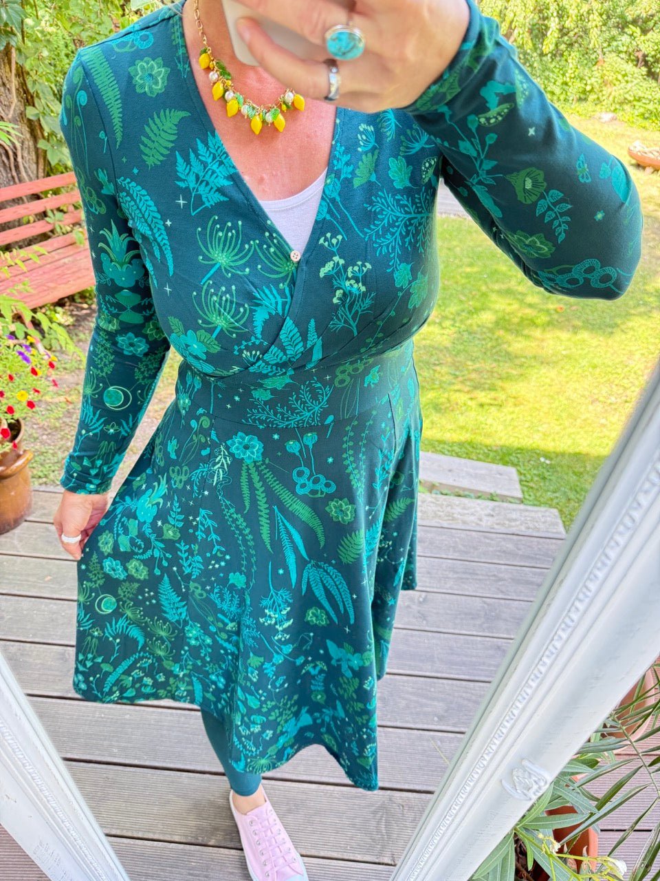 Kleid Fantasy Garden Türkis - FROLLEIN KÄTHE Shop