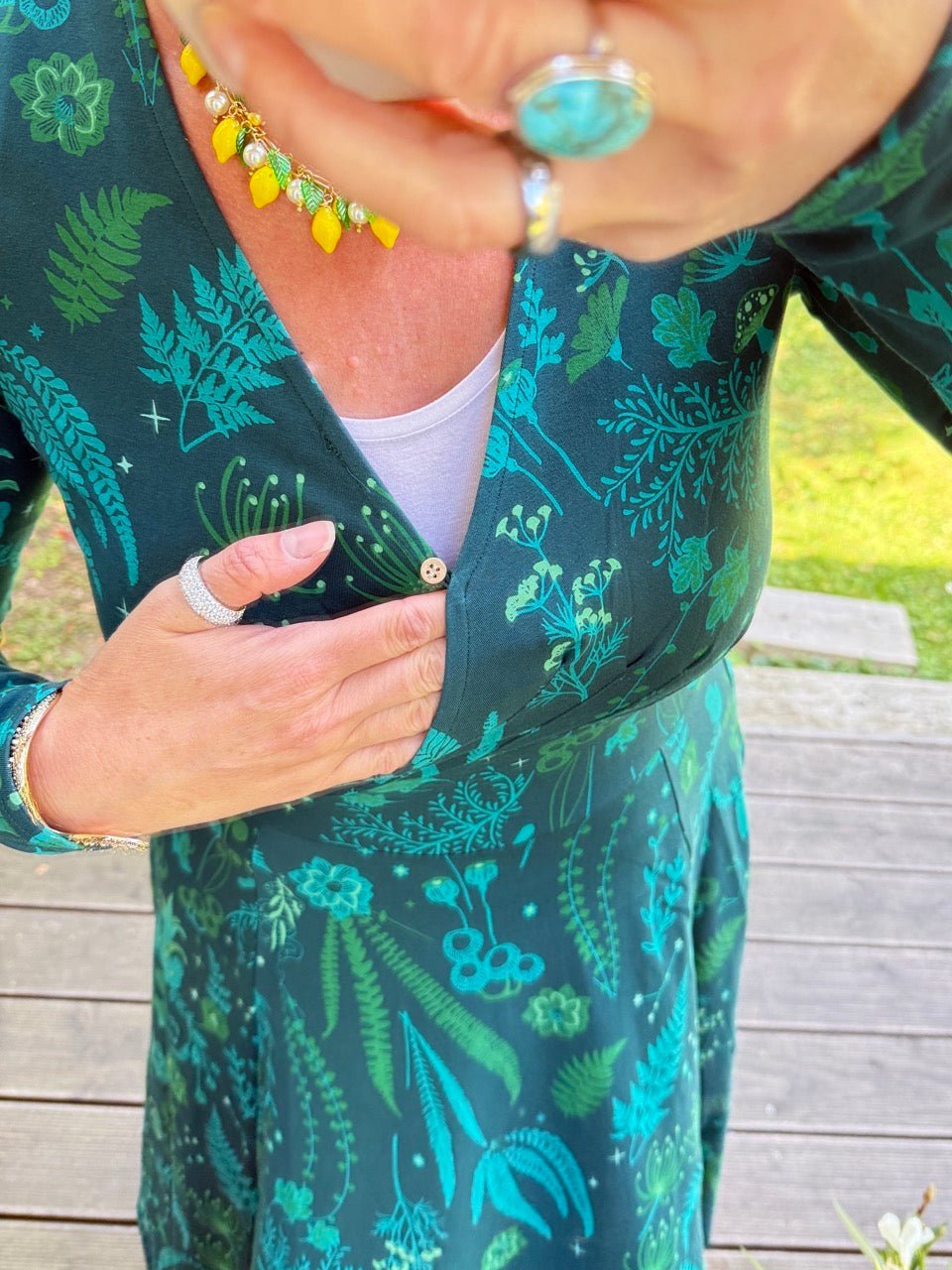Kleid Fantasy Garden Türkis - FROLLEIN KÄTHE Shop