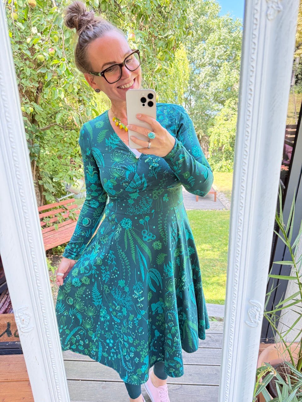 Kleid Fantasy Garden Türkis - FROLLEIN KÄTHE Shop